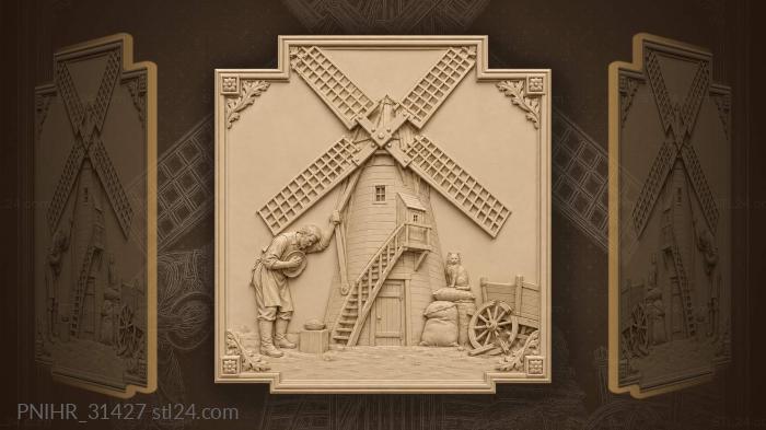 У мельницы мельник приносит зерно в дар