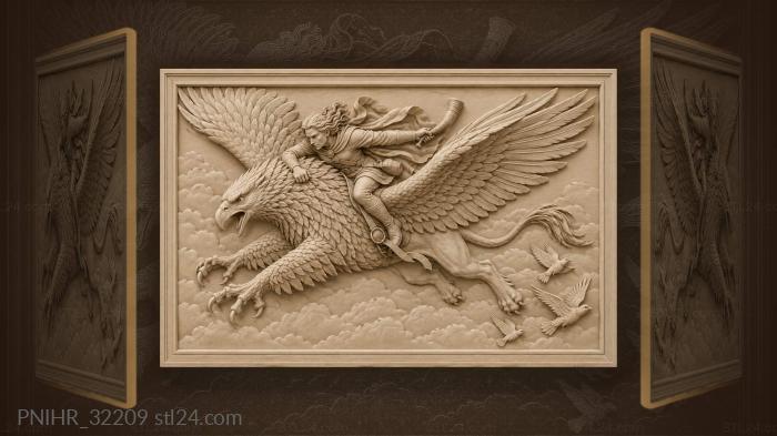Грифон разворачивается пока всадник трубит
