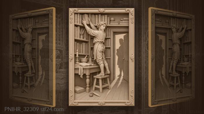 Ученик с книгой у мастера