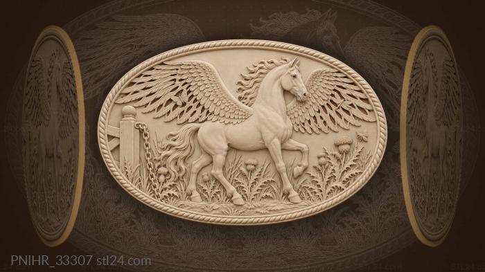 Пегас у старинных ворот с травами