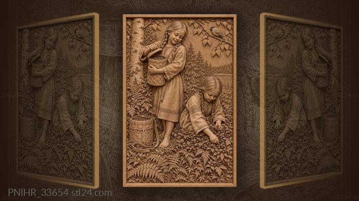 Сестрички ягоды собирают с любовью