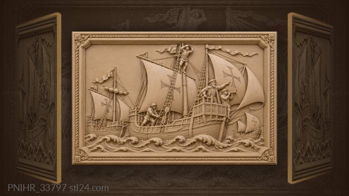 Флотилия в открытом море под парусами