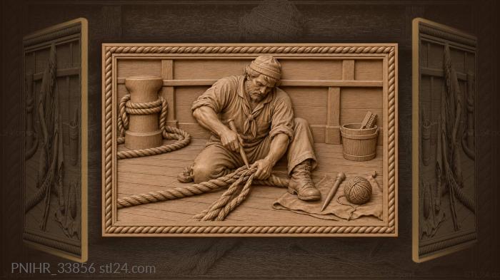 Моряк плетет прочный морской канат