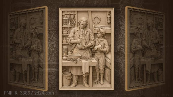Корабельный лазарет с доктором и юнгой
