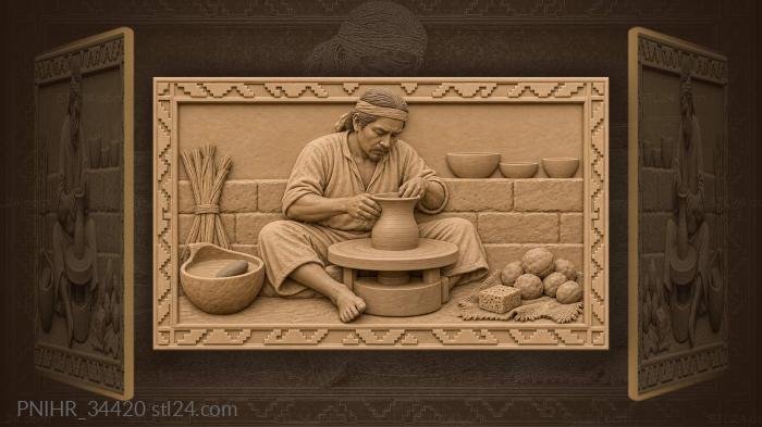 Мексиканец сидит скрестив ноги у круга