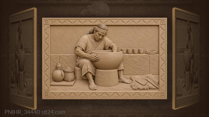 Речной камень заглаживает бок широкой чаши