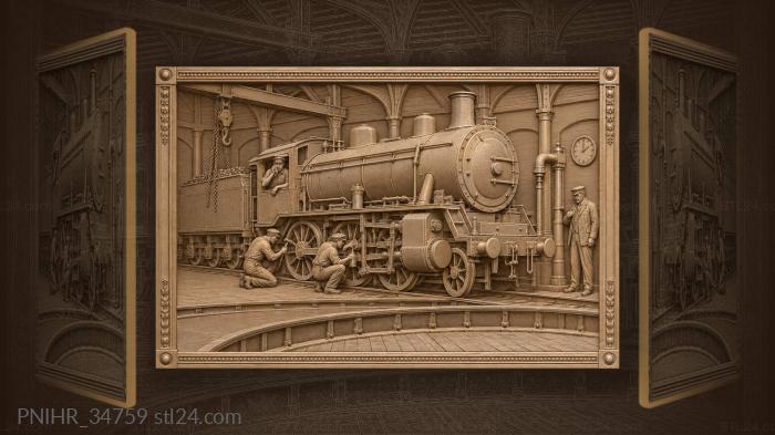 Паровоз в депо проверка часов