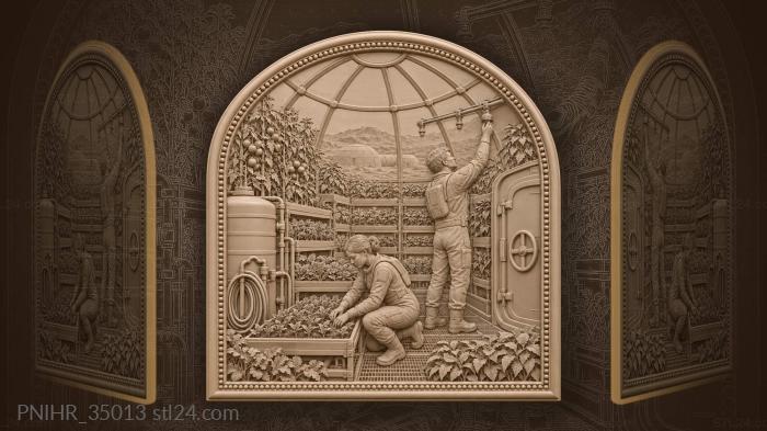 Экипаж ухаживает за марсианскими растениями