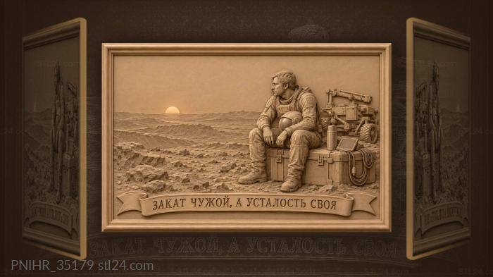 Закат на марсе одинокий космонавт