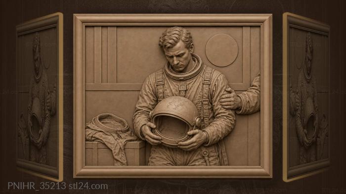 Космонавт снял шлем звездное небо