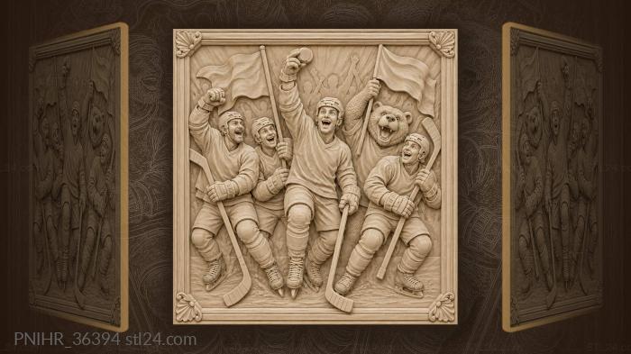 Клюшки и флаги в руках ликующих