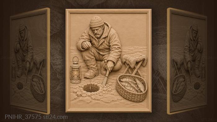 Фонарь со свечой на льду рядом