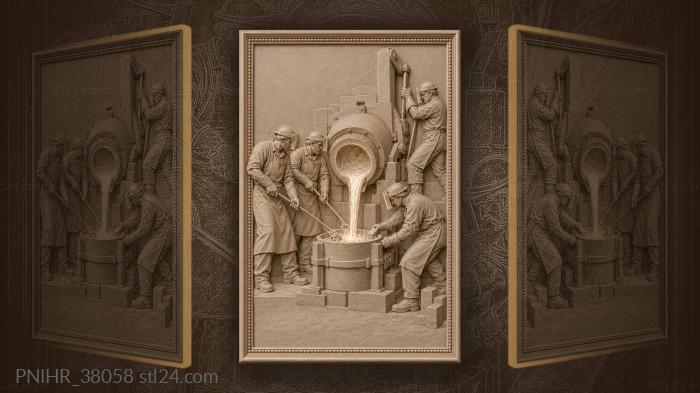 Литейщики у раскаленной печи