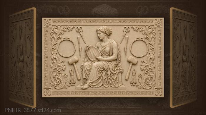 Бондарь с обручами и деревянным молотком