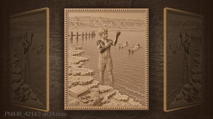 Купальщики лежат на солёной воде