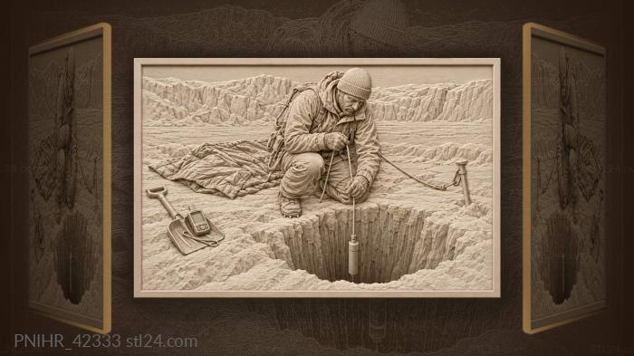 Исследование ледяной пещеры отважным проводником