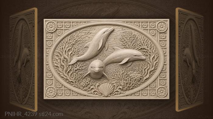 Морские дельфины в коралловом рифе