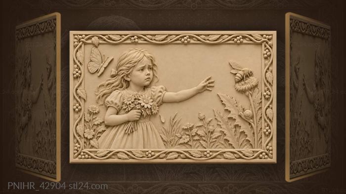 Девочка тянется к пчеле