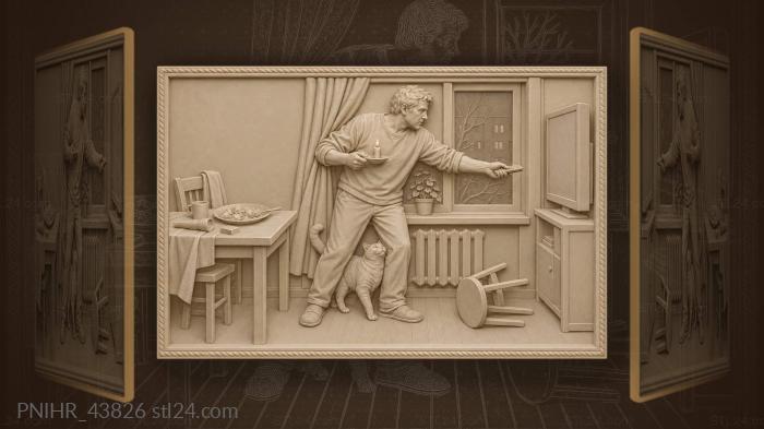 Тихий вечер с котом и свечкой