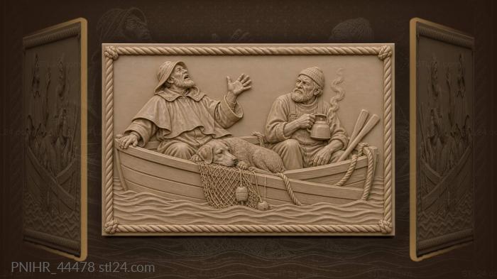 Рыбак рассказывает байку у воды