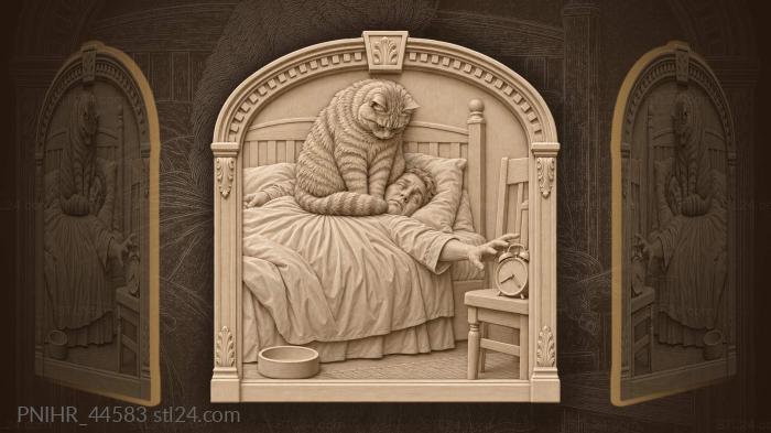 Котик на груди у хозяина