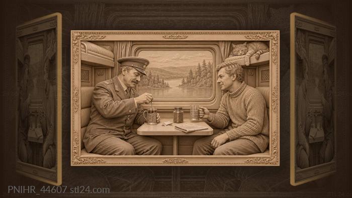 Проводник размешивает кофе в подстаканнике