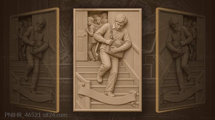 Студент с дипломом на одной ручке