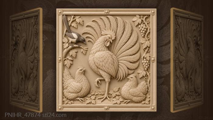 Петух с курочками виноградная лоза