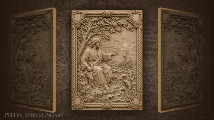 Иисус Христос у моря благословляет рыбаков