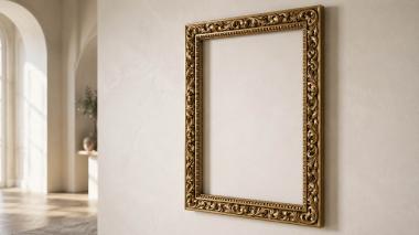 Baguette frame Frame with classic ornament and volumetric relief decoration 3d model