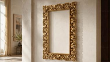 Baguette frame High frame with dense carved ornament 3d model
