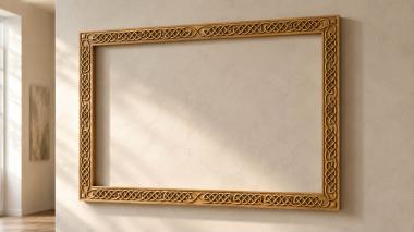 Baguette frame Rectangular frame with celtic pattern 3d model
