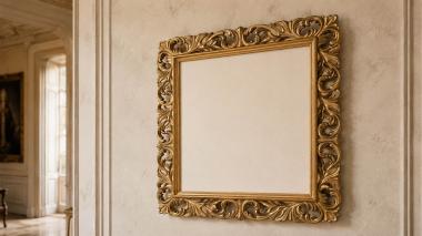 Baguette frame Rectangular frame with openwork floral ornament 3d model