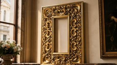 Baguette frame Carved frame with central rectangular window 3d model