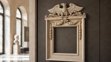 Decorative frames, framing Classic fireplace mantel with an eagle and garlands 3d model