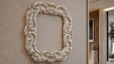 Decorative frames, framing Square frame with luxurious spiral scrolls and shells 3d model