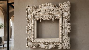 Decorative frames, framing Classic frame with volutes and drapery 3d model