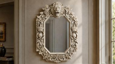 Decorative frames, framing Mirror frame with lion head and acanthus ornament 3d model