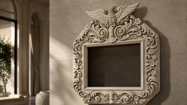 Decorative frames, framing Decorative mirror with an eagle and swirls 3d model