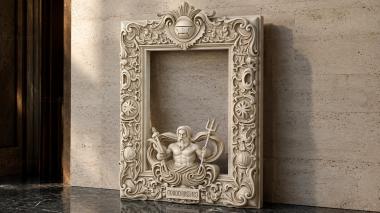 Decorative frames, framing Decorative mirror panel Poseidon with ornament 3d model