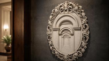 Decorative frames, framing Architectural panel with baroque arches and swirls 3d model