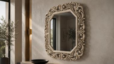 Decorative frames, framing Baroque mirror case with scrolls and cartouche 3d model
