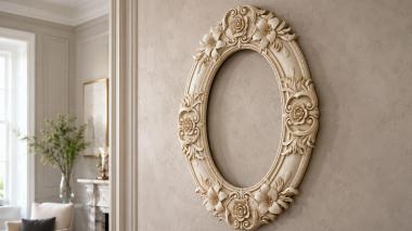 Decorative frames, framing Oval mirror frame with rosettes and acanthus leaves 3d model