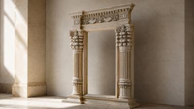Decorative frames, framing Classical portal with Corinthian capitals and ornamental frieze 3d model