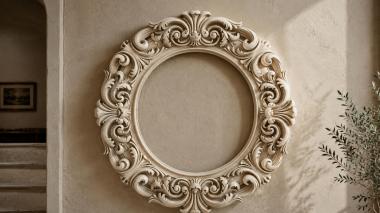 Decorative frames, framing Round frame with scrolls and acanthus 3d model