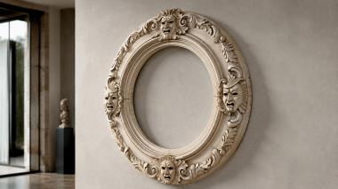 Decorative frames, framing Round frame with lion masks and scrollwork 3d model