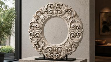 Decorative frames, framing Round ornamental frame with volutes and palmettes 3d model