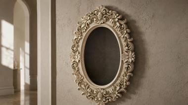 Decorative frames, framing Oval mirror frames with floral patterns 3d model