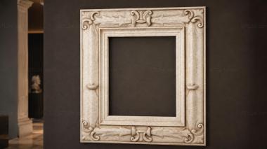 Decorative frames, framing Classic square frame with volutes and rosettes 3d model