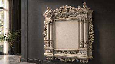 Decorative frames, framing Classical architectural portal with Corinthian columns and a triangular pediment 3d model